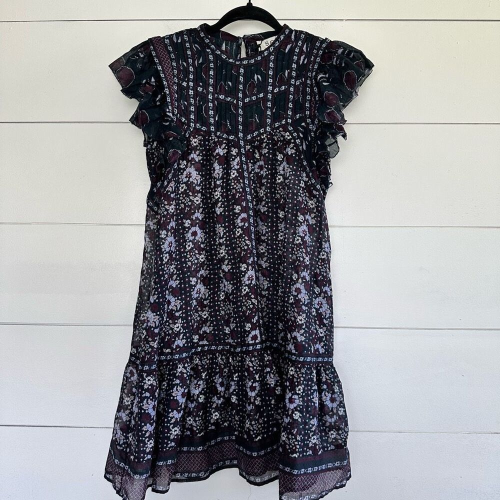 Sea Women’s XXS Nadine Ruffled Patterned Women’s Dress New NWT